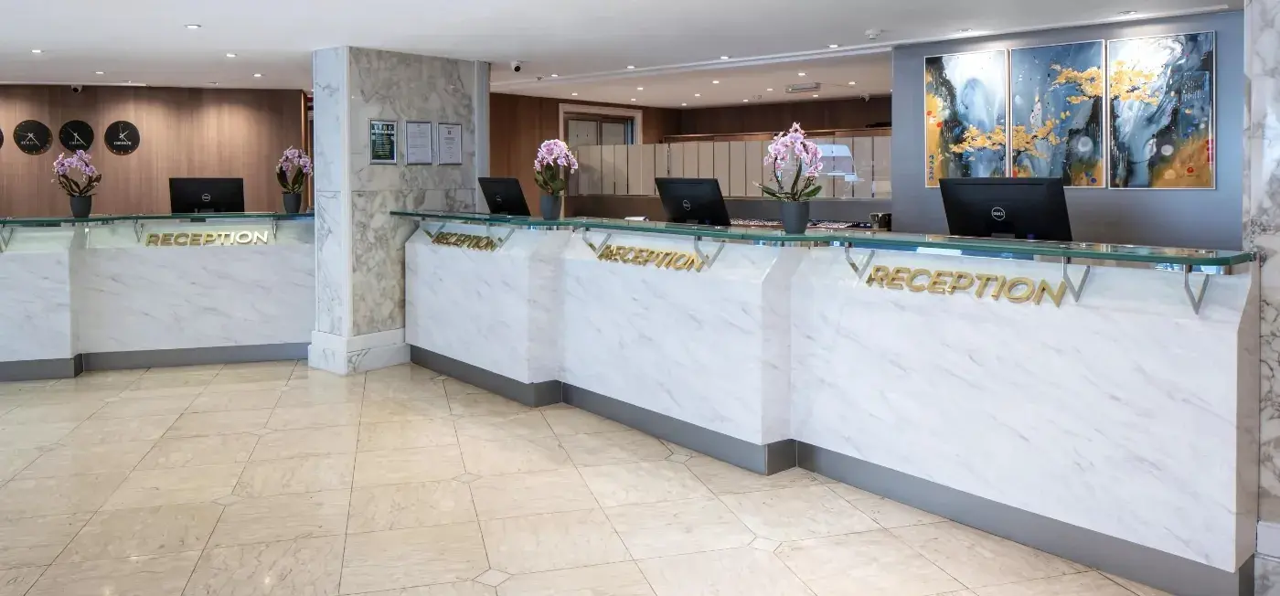Reception view of Danubius Regents Park Hotel London